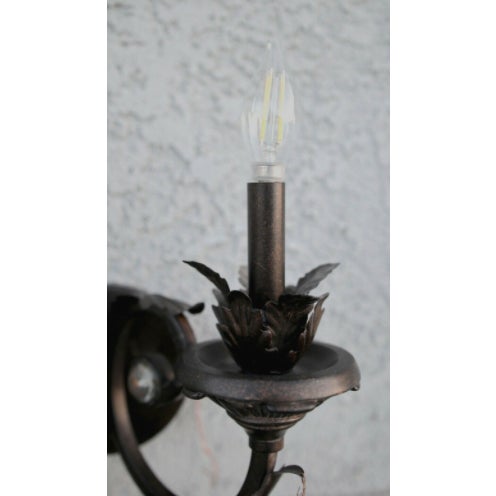 Modern Acanthus Leaf Exterior 3-Arm Sconces - a Pair For Sale - Image 3 of 13