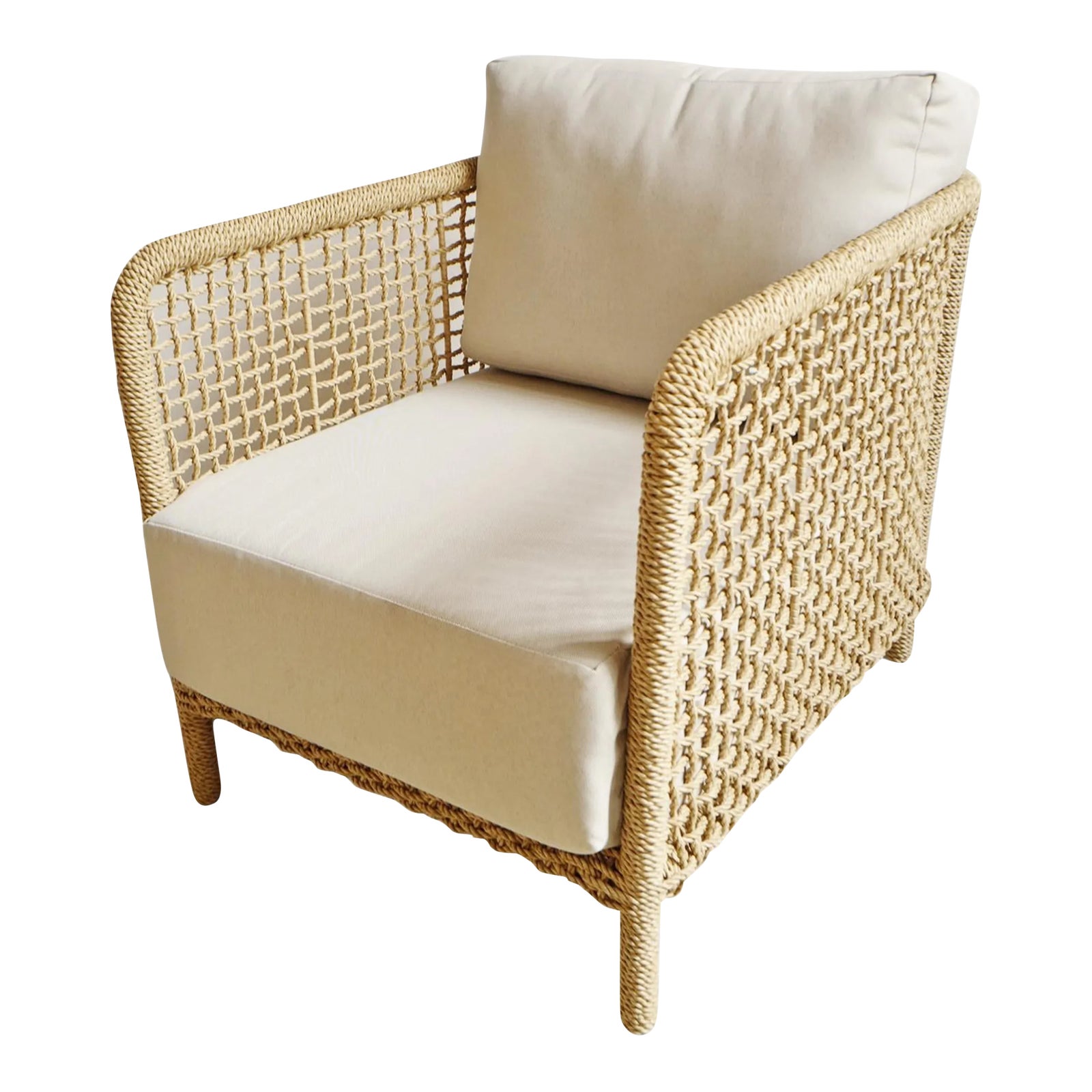 Outdoor Woven Rope Club Chair | Chairish