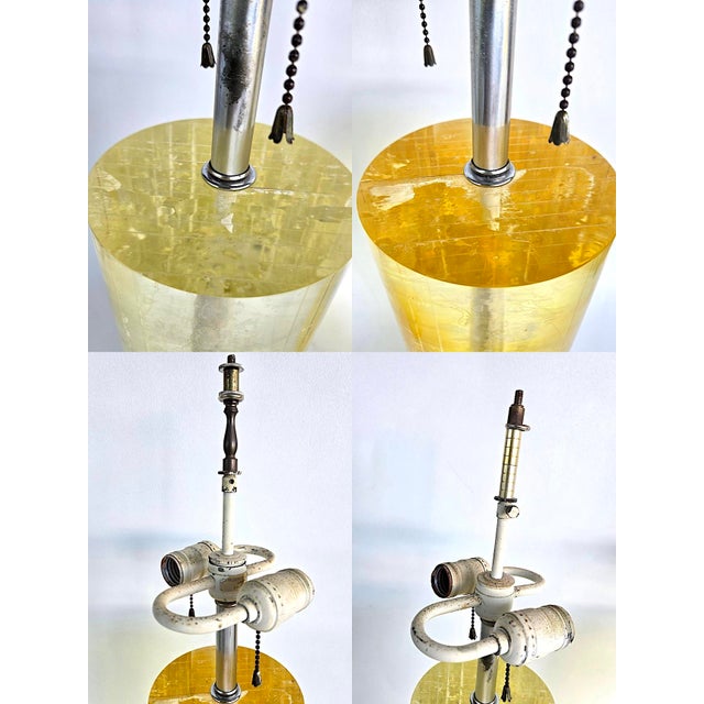 Mid 20th Century Frederick Cooper Chicago Fractal Resin Tall Table Lamps, Set of 2 For Sale - Image 15 of 17