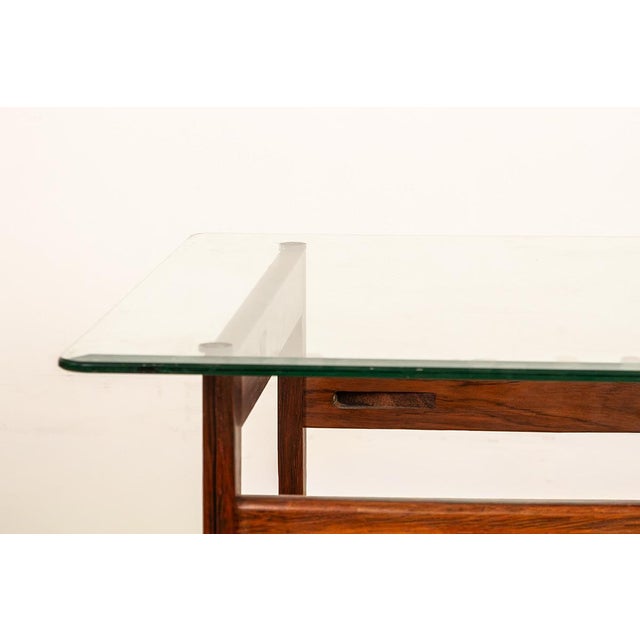 Danish Coffee Table in Rosewood and Glass by Arne Wahl Iversen, 1960s For Sale - Image 3 of 13