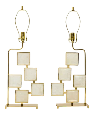 Modern Rock Crystal Lamps Limited Edition - A Pair