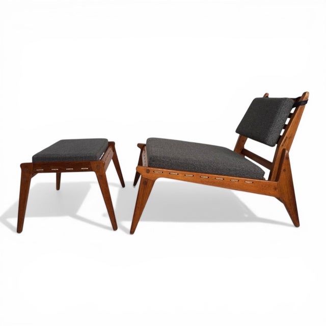 Wood Set of Lounge Chair with Ottoman by Heinz Heger, 1960 For Sale - Image 7 of 18