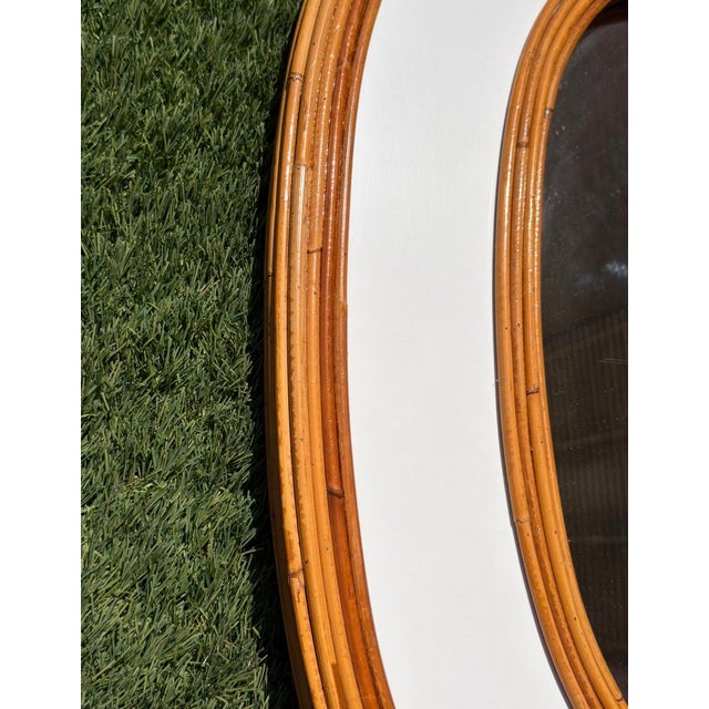 Hollywood Regency Tropical Mirror in Pencil Reed Bamboo attributed to Vivai Del Sud, Italy, 1970s For Sale - Image 14 of 17