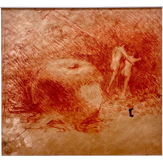 On offer is a work which was part of a book of drawings by Granville Redmond (1871-1935). Recalling the Biblical Fall of...