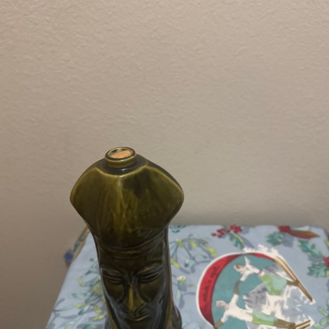 1969 Vintage Old Crow Ceramic Chessmen Decanter - Dark Bishop For Sale In Minneapolis - Image 6 of 10