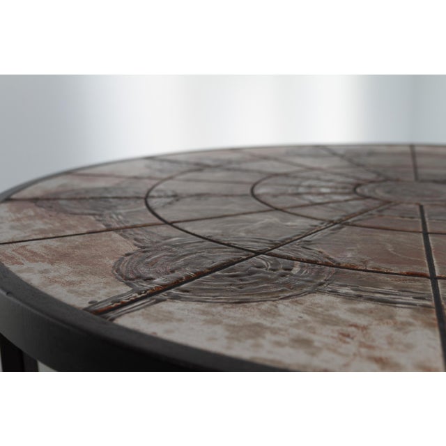 Danish Round Tiled Coffee Table by Ox-Art for Trioh, 1970s For Sale - Image 10 of 18