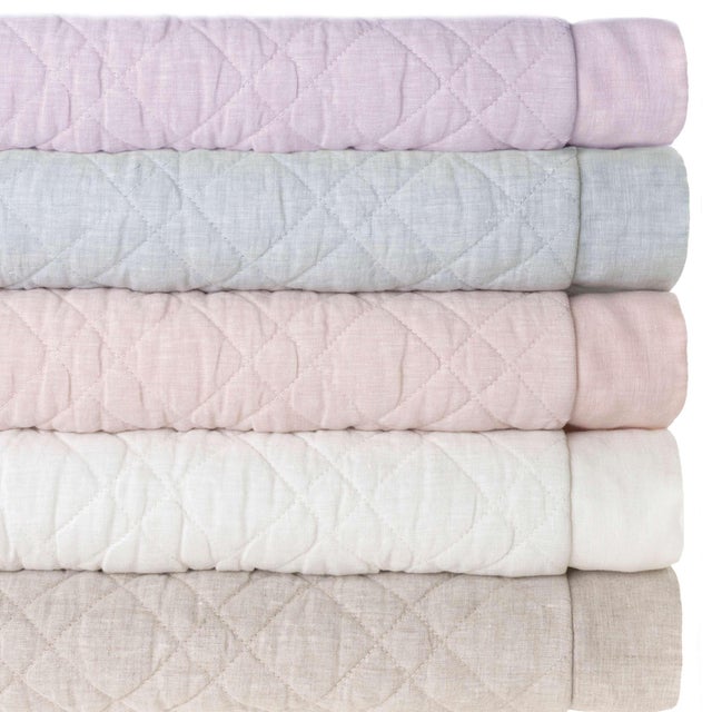 2020s Pine Cone Hill by Annie Selke Washed Linen Sky Quilt, Twin For Sale - Image 5 of 5