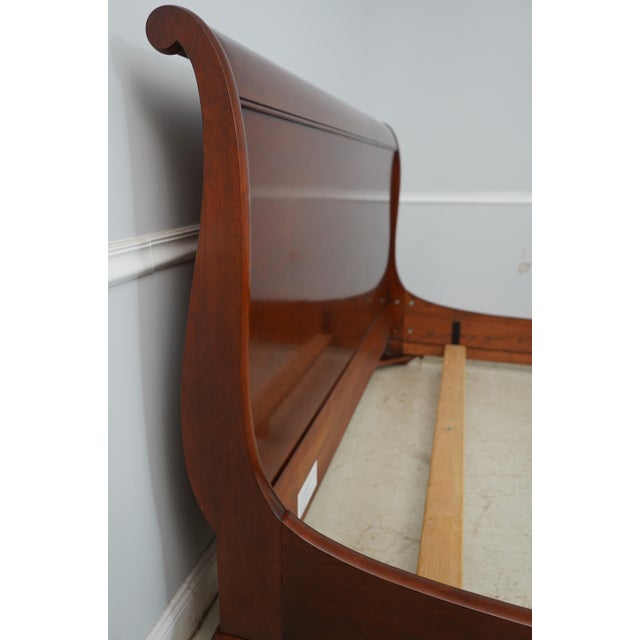 French Stickley Cherry King Size Sleigh Bed For Sale - Image 3 of 15