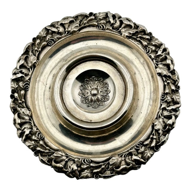 Antique Mid 19th Century Silver Arum Lily Flower Champagne Coaster by Renowned Germany Maker Koch & Bergfeld For Sale