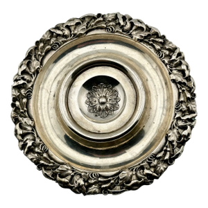 Antique Mid 19th Century Silver Arum Lily Flower Champagne Coaster by Renowned Germany Maker Koch & Bergfeld