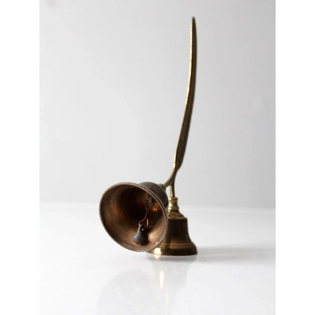 Metal Vintage English Brass Double Bell For Sale - Image 7 of 13
