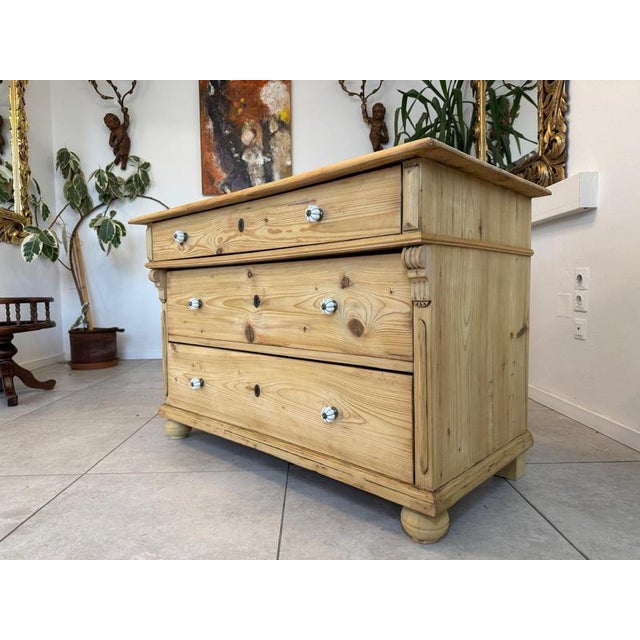 Gründerzeit Chest of Drawers in Softwood For Sale - Image 3 of 11