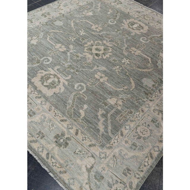 Contemporary Square Oushak Rug 5'10" x 6'2" For Sale - Image 3 of 8