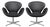 Vintage Swivel Swan Chairs in Black Leather by Arne Jacobsen for Fritz Hansen, 1950s, Set of 2 For Sale