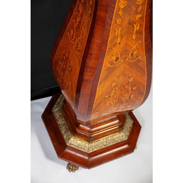 Wood Large 19th Century French Marquetry Inlaid Pedestals, Set of 2 For Sale - Image 7 of 12