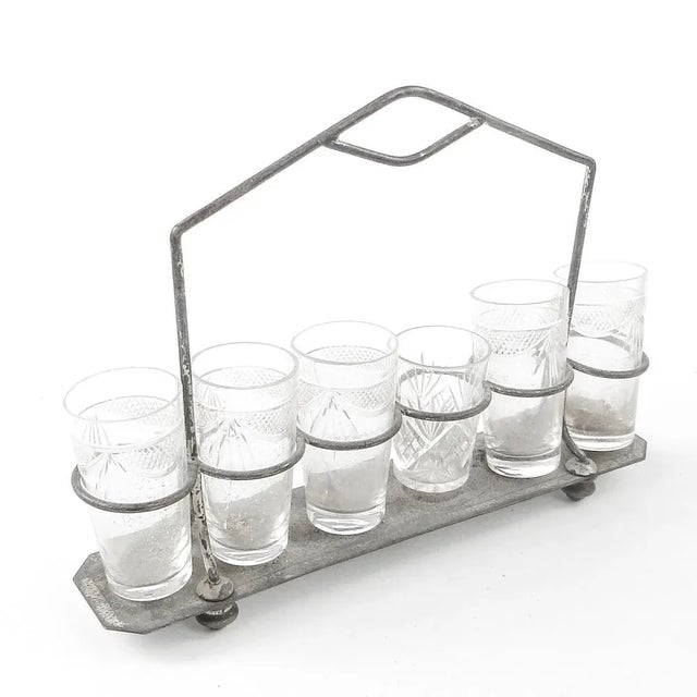 Art Nouveau Cabaret and Glasses, 1890s, Set of 7 For Sale - Image 6 of 7