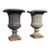 Antique Classical Cast Iron Garden Urn Planters a-Pair For Sale