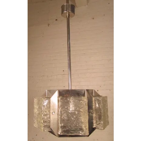 1960s Mid-Century Chrome Chandelier For Sale - Image 4 of 4