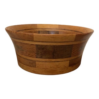 Vintage 1991 Hand Crafted Wooden Bowl For Sale