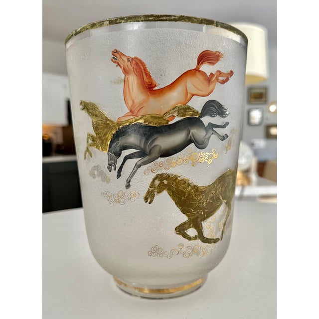 Mid-Century Culver "Wild Horses" or "Ming" Pattern Ice Bucket Cooler For Sale In Palm Springs - Image 6 of 17