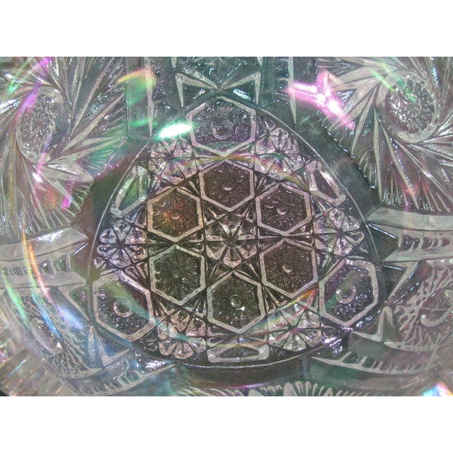 L.E. Smith Comet in the Stars Iridescent Crystal Bowl Price Suggestion: $95 Consider offers around $70–$75. Description: A...