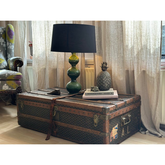 Antique Steamer Trunk in Chevron Canvas from Goyard, France, 1900 For Sale - Image 18 of 18