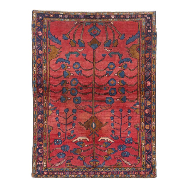 Antique Persian Lilihan Rug, 04'00 X 05'04 For Sale