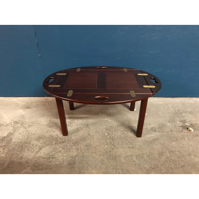 20th Century Contemporary Dark Wood Bombay Butler Tray Coffee Table Chairish