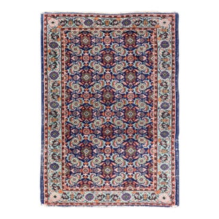 Vintage Turkish Sparta Oushak Rug in Deep Blue, Red, and Green 3'0 X 5'0 For Sale