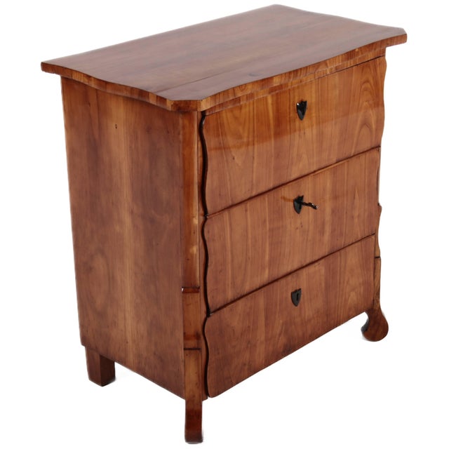 Hollywood Regency Antique Small Biedermeier Chest of Drawers, 1840 For Sale - Image 3 of 18