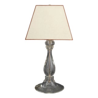 Italian Clear Glass Table Lamp For Sale