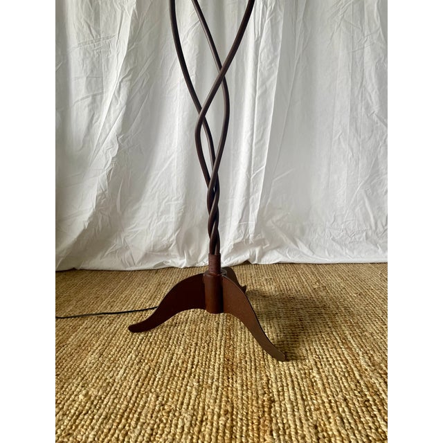 Brown Handcrafted Tripod Floor Lamp in Wrought Iron by Studio Pescatore, 2000s For Sale - Image 8 of 14