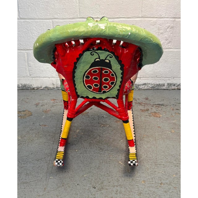 Unique Hand Painted Children's Rocking Chair For Sale - Image 4 of 8