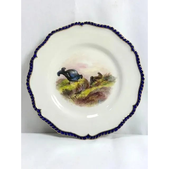 Royal Worcester Antique Royal Worcester 1898 George Johnson Hand Painted Game Bird China-17 PCS For Sale - Image 4 of 12