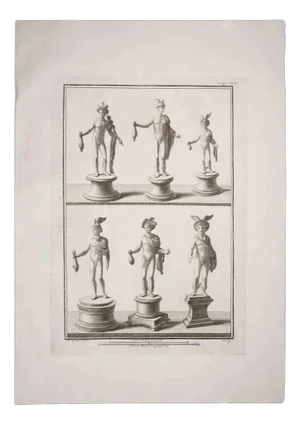 Ludovico Boily, Hermes, Ancient Roman Statue, Etching on Paper, 18th-Century