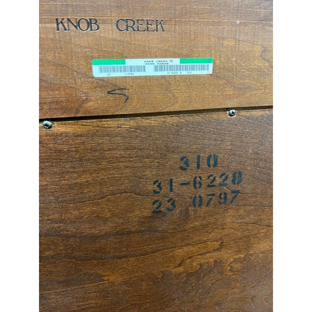 Reduced Knob Creek Mission Style Cherry 2 Piece China Hutch and Buffet For Sale - Image 12 of 13