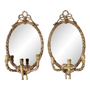 Pair of 19th Century English Rope Twist Mirrors by C. Nosoti