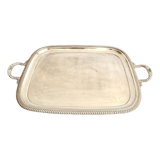 Antique Edwardian Silver-Plated Tray, 1900s For Sale