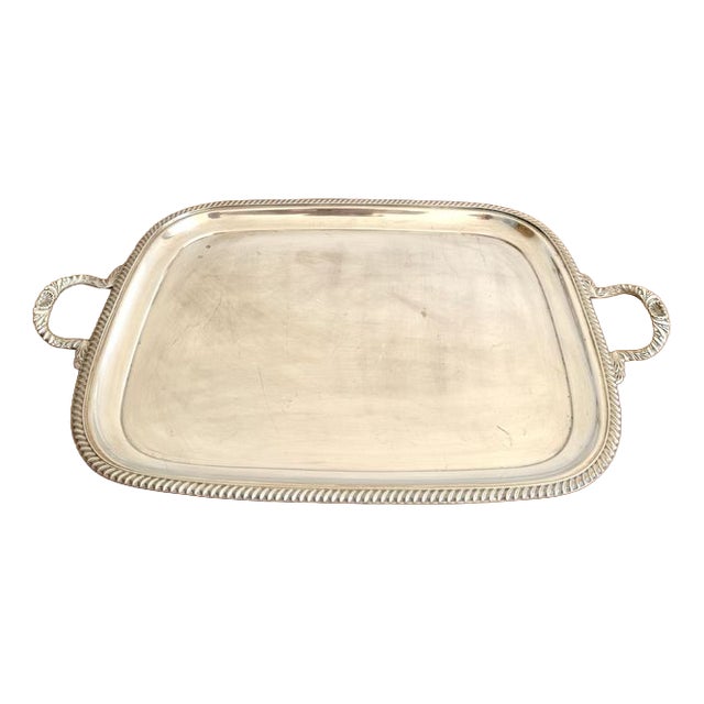 Antique Edwardian Silver-Plated Tray, 1900s For Sale
