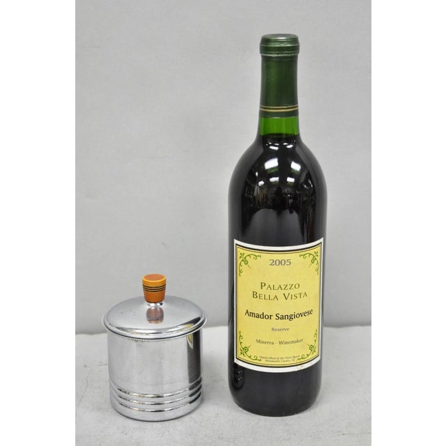 Silver Vintage Art Deco Krome Kraf Farber Bros Silver Plated Sugar Bowl Bakelite Handle For Sale - Image 8 of 8