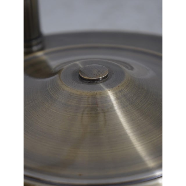 Traditional Vintage Brass & Glass Tall Floor Torchiere Lamp For Sale - Image 3 of 11