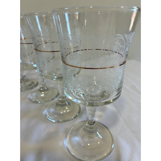 Vintage Bartlett Collins Etched Glass Goblets & Ice Bucket Set – 9 Pieces For Sale In Oklahoma City - Image 6 of 15
