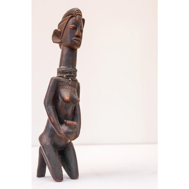 Mid-20th Century Traditional African Hardwood Tribal Nude Female Statues, 1920s, Set of 2 For Sale - Image 14 of 18