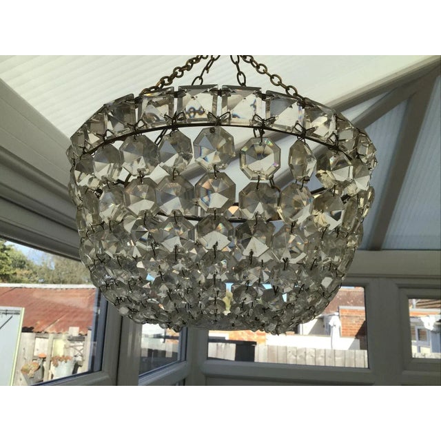 19thc British Empire Bag of Cut Crystal Chandelier For Sale - Image 10 of 10