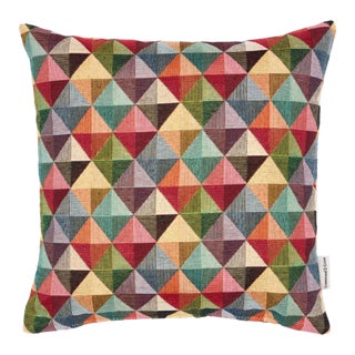 Geometric Diamonds Woven Cushion With Feather Filler - 30x30cm (12"x12") For Sale