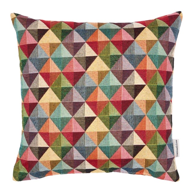 Geometric Diamonds Woven Cushion With Feather Filler - 30x30cm (12"x12") For Sale