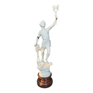 Antique Victorian Cast Metal 29" Figural Statue Sculpture