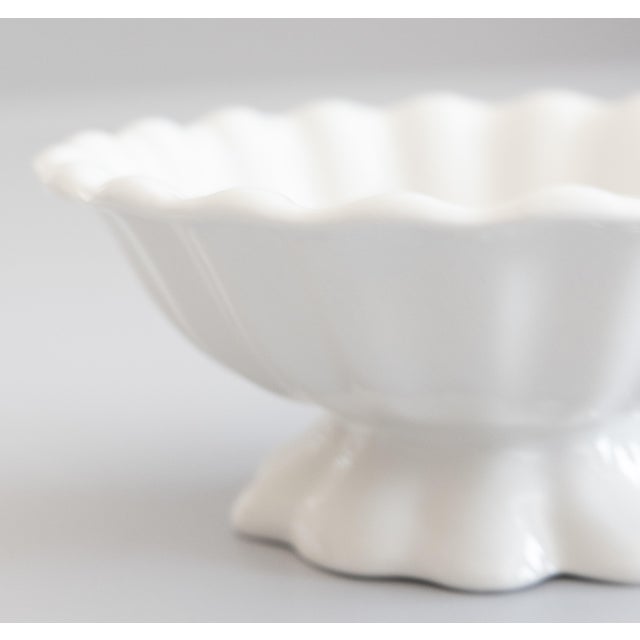 William Adams and Company Vintage English Fluted White Ironstone Pedestal Bowl For Sale - Image 4 of 7
