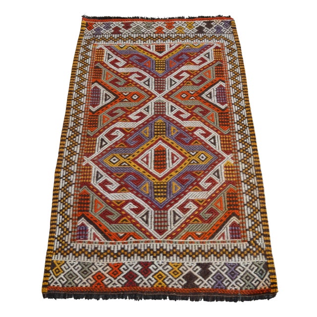 Handwoven Turkish Kilim Rug For Sale - Image 4 of 10