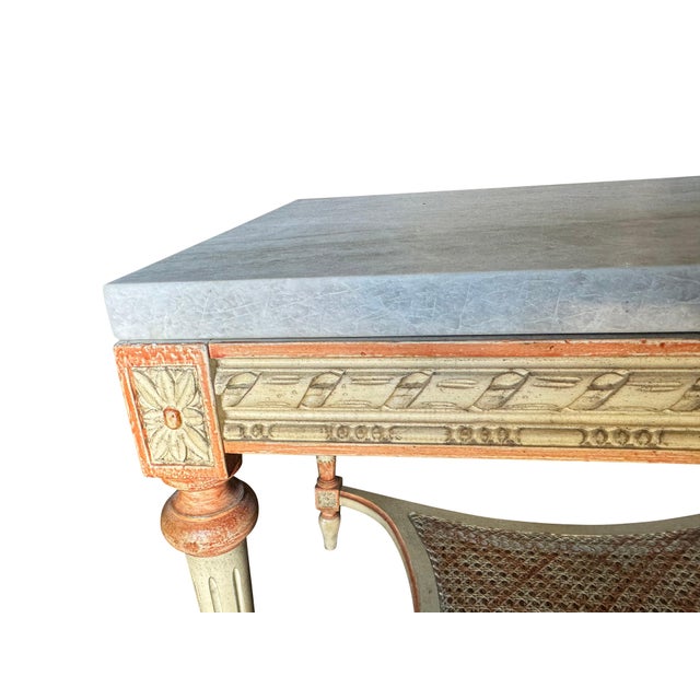 Brown Mid 20th Century Decorated End Tables with Taj Mahal Marble Tops - A Pair For Sale - Image 8 of 18